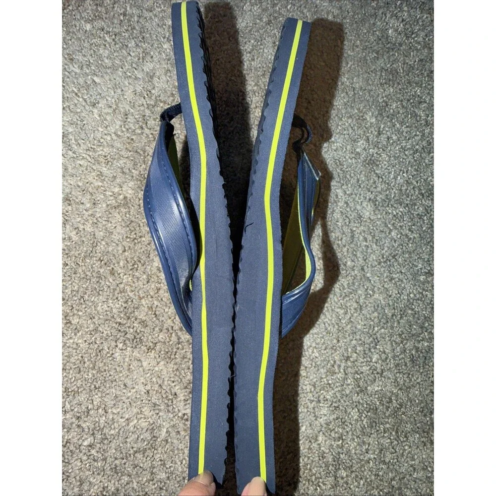 Men's Panama Jack Lightweight Flip Flops Size 10/11 Large Navy W/ Neon Write Out